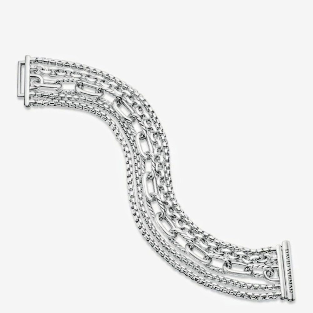 Authentic David Yurman Sterling Silver Multi Chain Link Braclet.  Just like new.